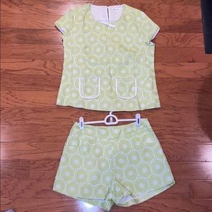 Very bright green never worn two piece set!